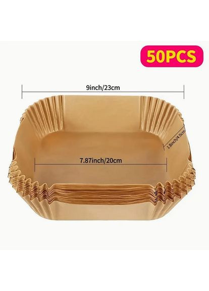 Набір квадратних форм пергаментних для аерогрилю і мультипечі 16 х 4.5 см - 20 х 4.5 см по 50 шт SAM-11120 No Brand (356112300)