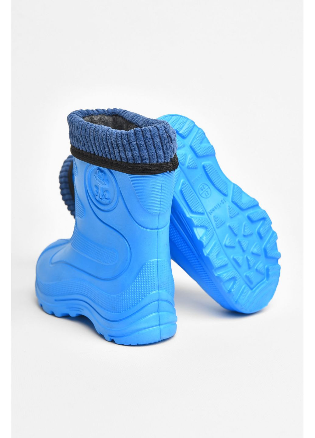 Осенние сапоги пена детские голубого цвета со сьемным носком Let's Shop