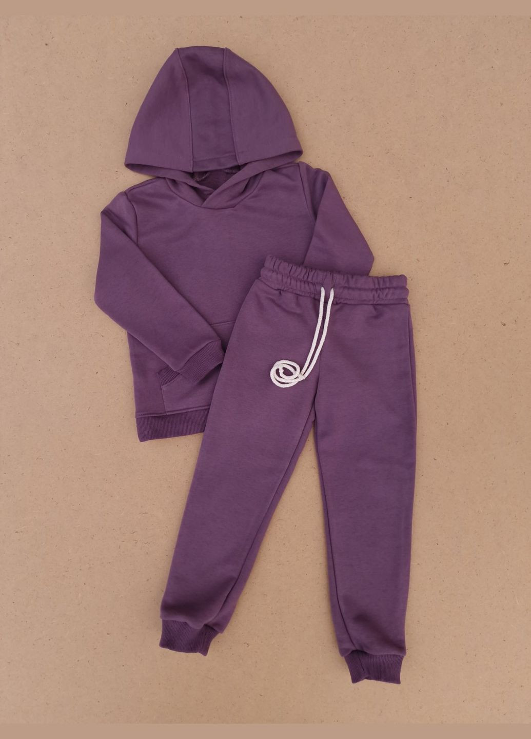 Темно-фиолетовый демисезонный костюм тринитка петля No Brand