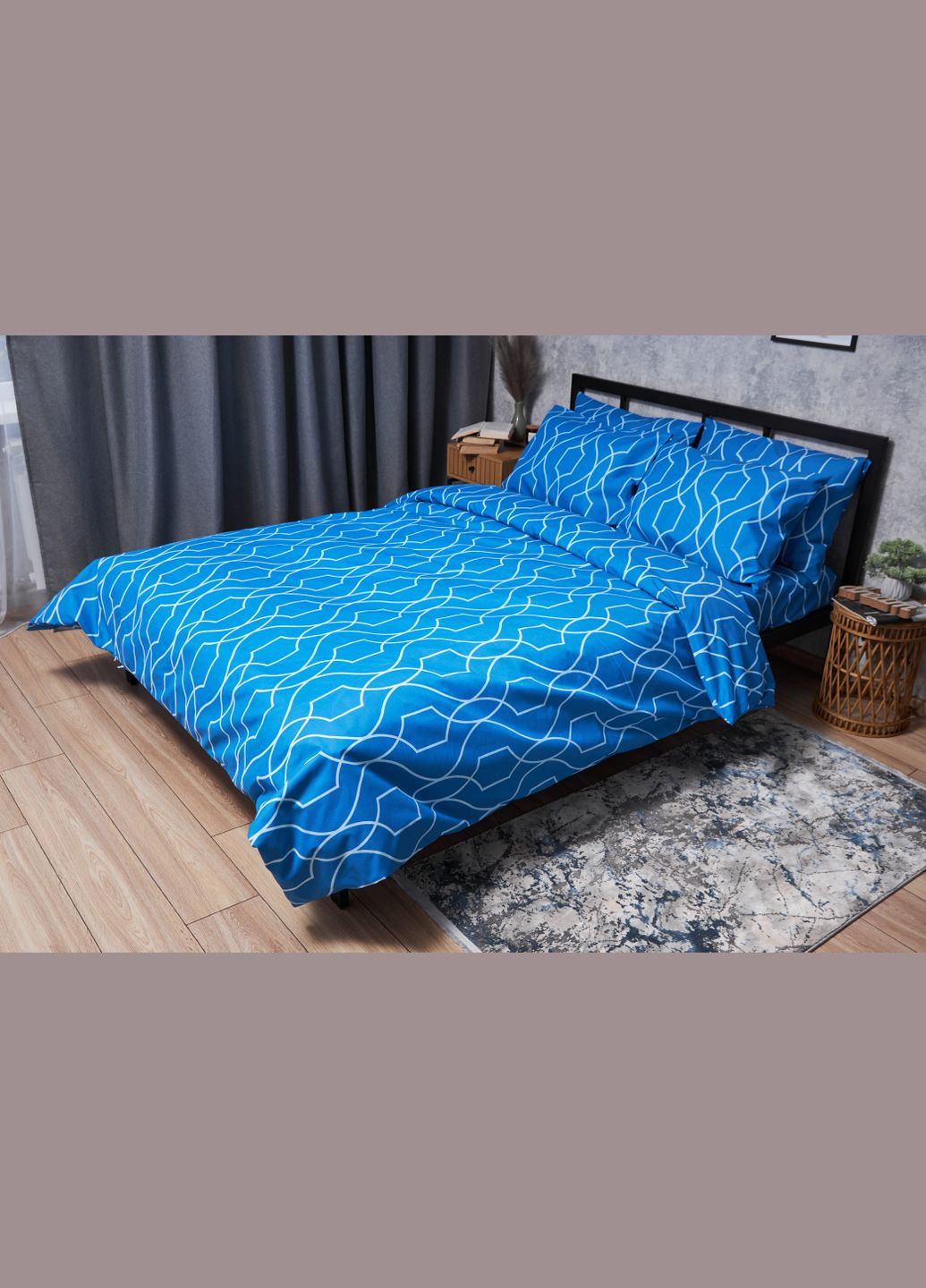 Комплект постельного белья Микросатин Premium «» семейный 160х220х2 наволочки 2х40х60 (MS-820005175) Moon&Star Ocean Breeze (293147846)