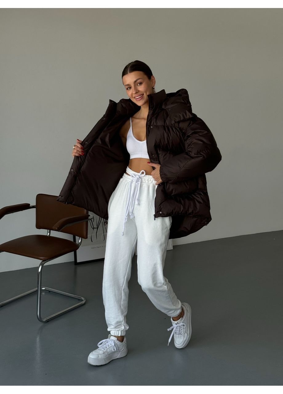 Коричневый зимний Пуховик No Brand