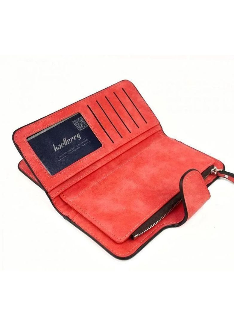 Замшевый женский кошелек клатч 19х10х3 см, Forever, Коралловый / Женский портмоне / Женский кошелек Baellerry (370967805)
