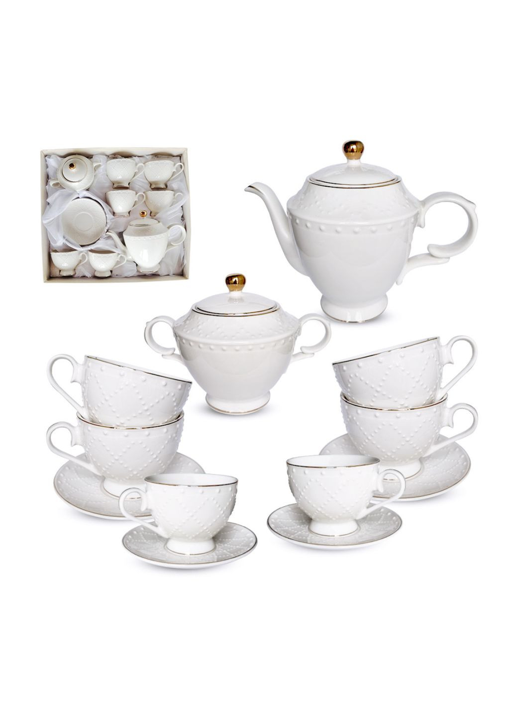Сервіз чайний Аделіна 18042-00 14 предметів білий SNT (349224778)