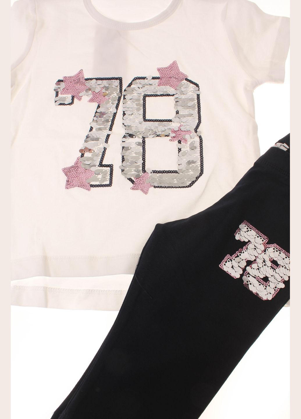 Кремовый летний футболка + капри 14246 и темно синий Breeze