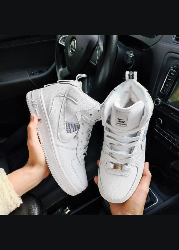 Белые зимние кроссовки air force 1 winter white высокие Nike Air Jordan 1 High