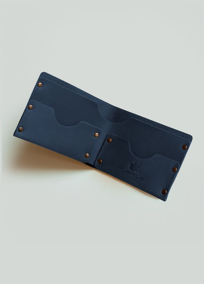 Кошелек на заклепках 4-листный клевер натуральная кожа Crazy horse с отделениями для карточек Turtle (302660099)