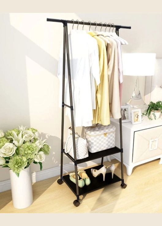 Полиця стелаж, підлогова вішалка для одягу, органайзери, гардеробна стійка на коліщатках, органайзер для взуття No Brand (303724680)