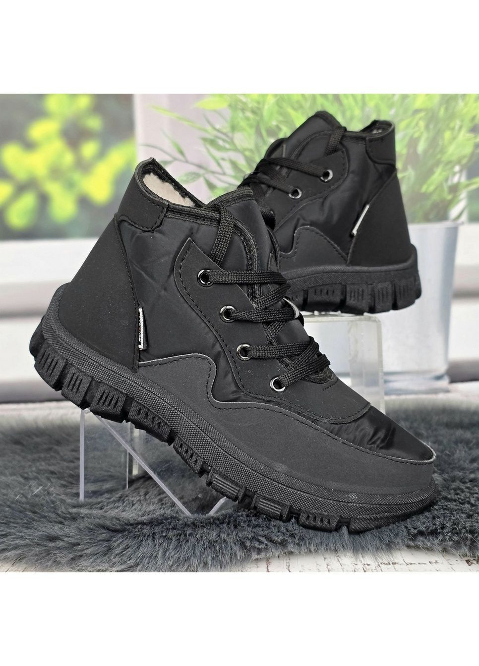 Кросівки жіночі зимові чорні на хутрі SV (371772344)