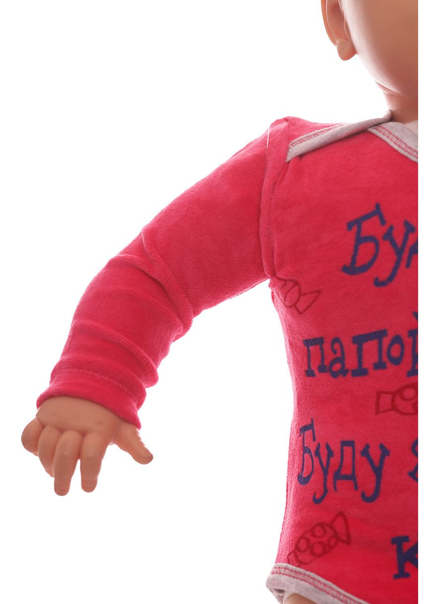 Боди с длинным рукавом для девочки велюр розовый Конфетки MiniPapi 62 см (30026) BABYKROHA (297199445)