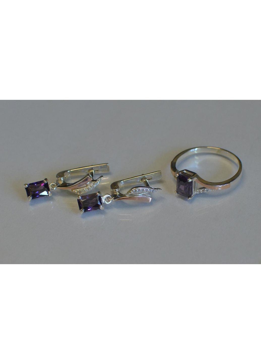 Серебряный комплект с золотыми пластинами и фианитами Silver Style (367268437)