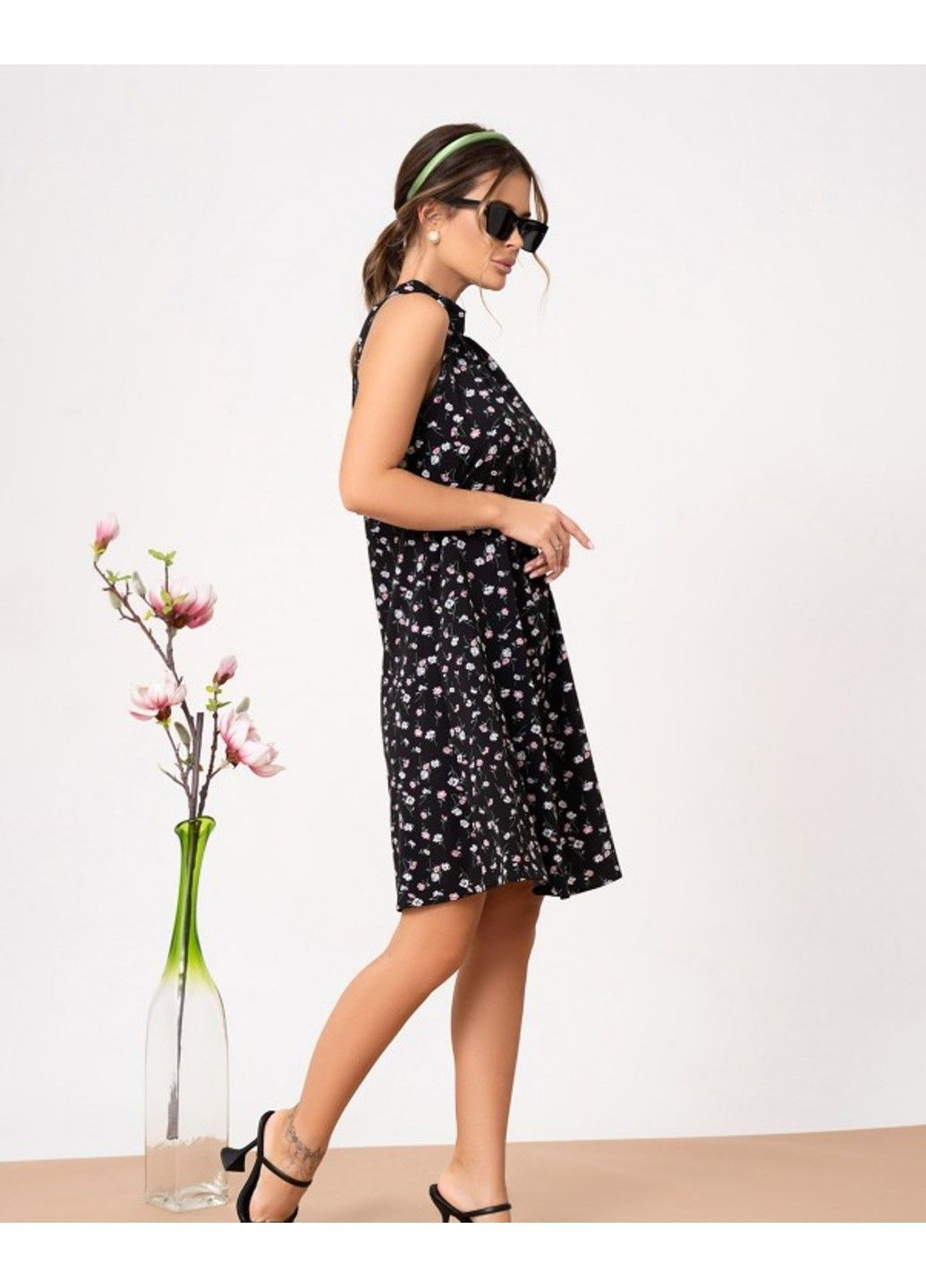 Чорна повсякденний сукня sa-248a чорний ISSA PLUS
