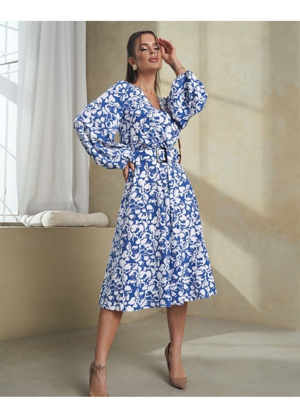 Голубое повседневный платье 14469 xl голубой ISSA PLUS