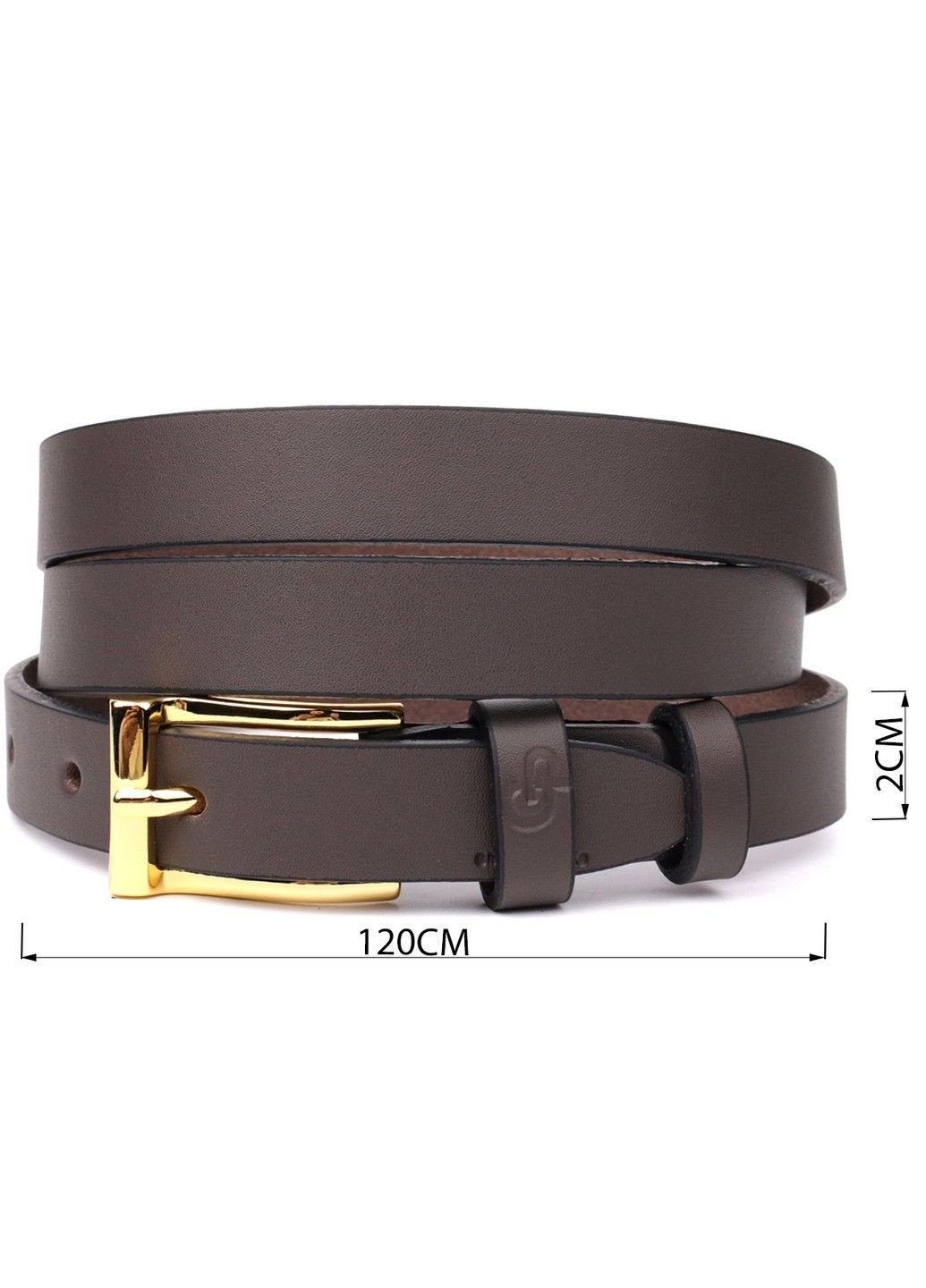 Элегантный узкий кожаный ремень для женщин 22952 Красный Grande Pelle (362971717)