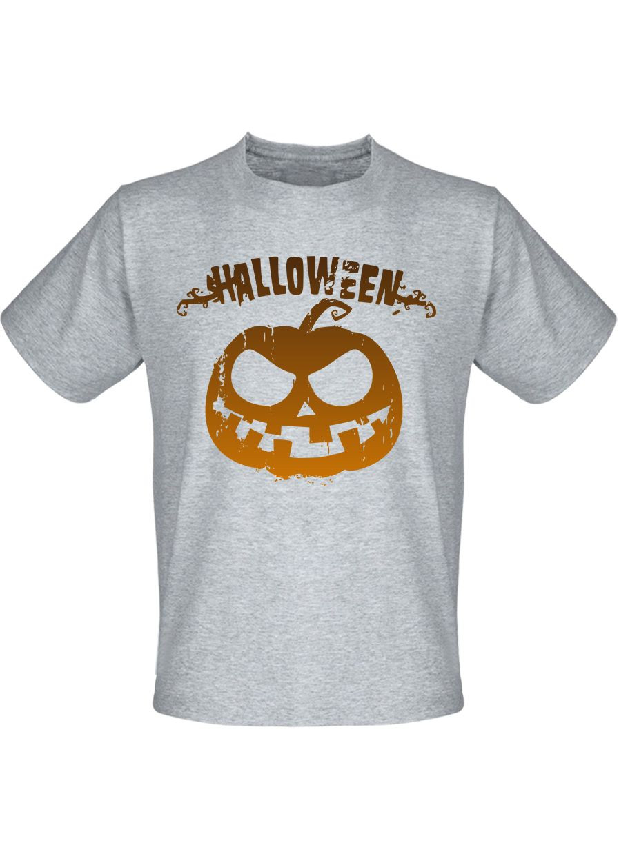 Серая футболка halloween (меланж) Fat Cat