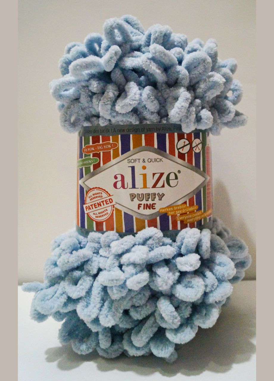 Пряжа PUFFY FINE Пуффи Файн № 500 нитки для вязания руками мелкие петли петли Alize (365829903)