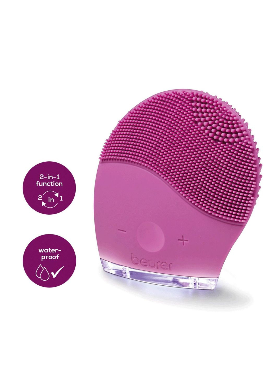 Щеткамассажер для лица, аккумулятор, USB, вес-0.065кг, 3 режима, розовый Beurer (315602439)