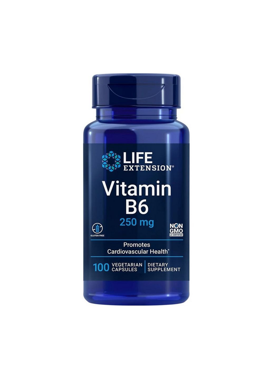 Витамины и минералы Vitamin B6 250 mg, 100 вегакапсул Life Extension (293481991)