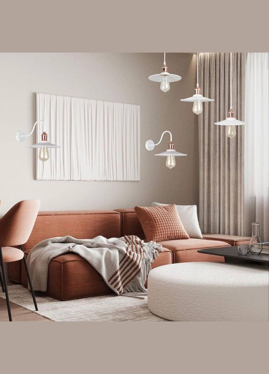 Белое бра с патроном цвета розового золота (52-W837F3-1 WH) No Brand (370070126)