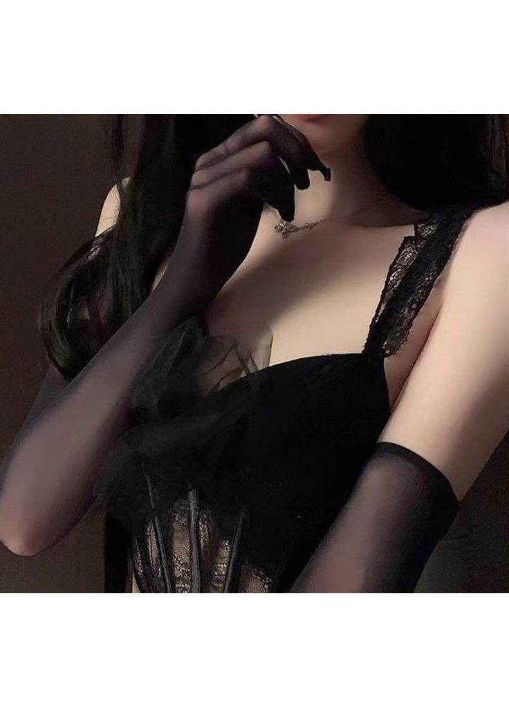 Элегантные черные удлиненные перчатки No Brand (364202101)