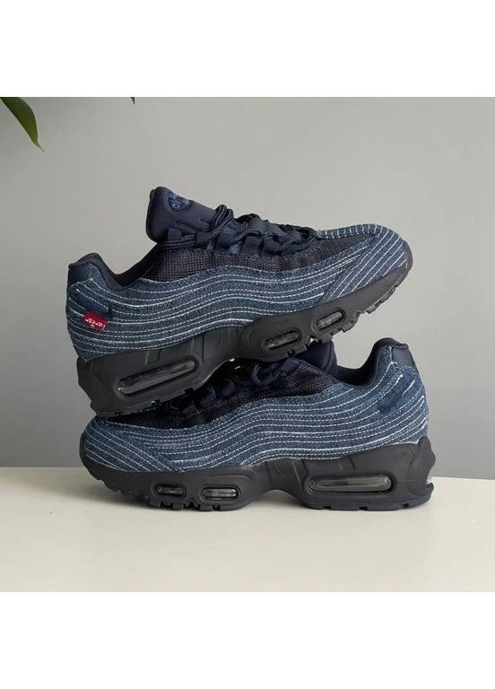 Синие демисезонные кроссовки мужские и женские Nike Air Max 95 x Levi’s Blue | Найк Аір Макс 95 Левіс