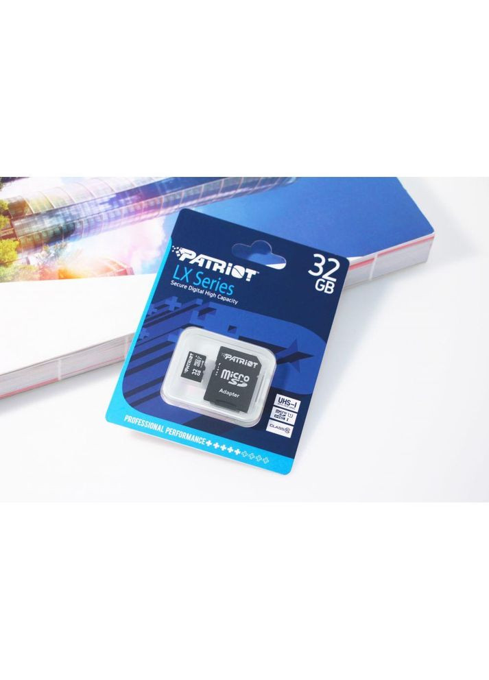 Карта памяти с адаптером Micro SDHC LX Series 32gb UHS-1 Class 10 Black Patriot (305666080)