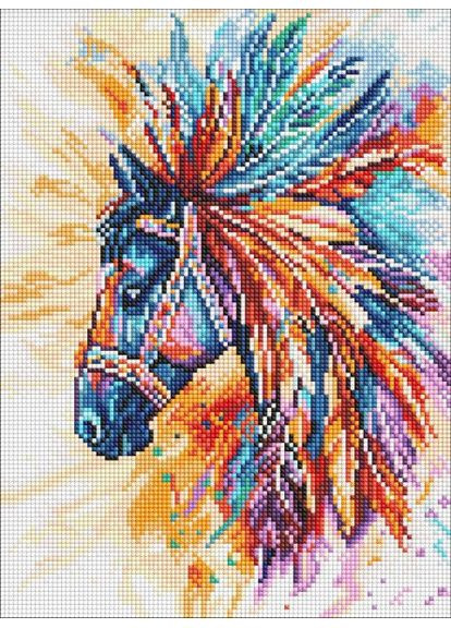 Алмазная мозаика - Яркая лошадь ©art_selena_ru 30х40 см IDEYKA (370795783)