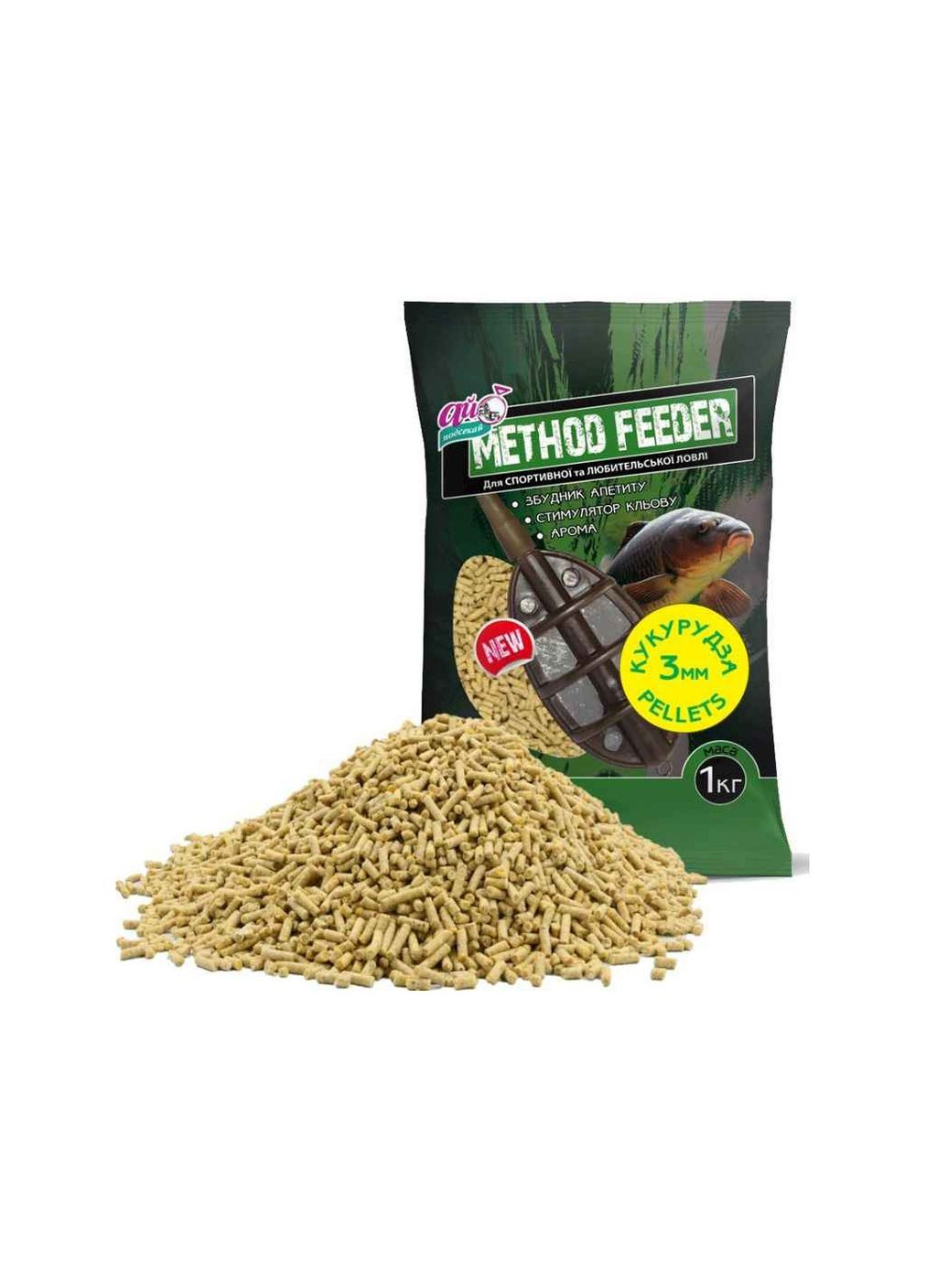 Принада в гранулах Pellets Кукурудза FEEDER Ø3.0мм Ай Підсікай (361316941)