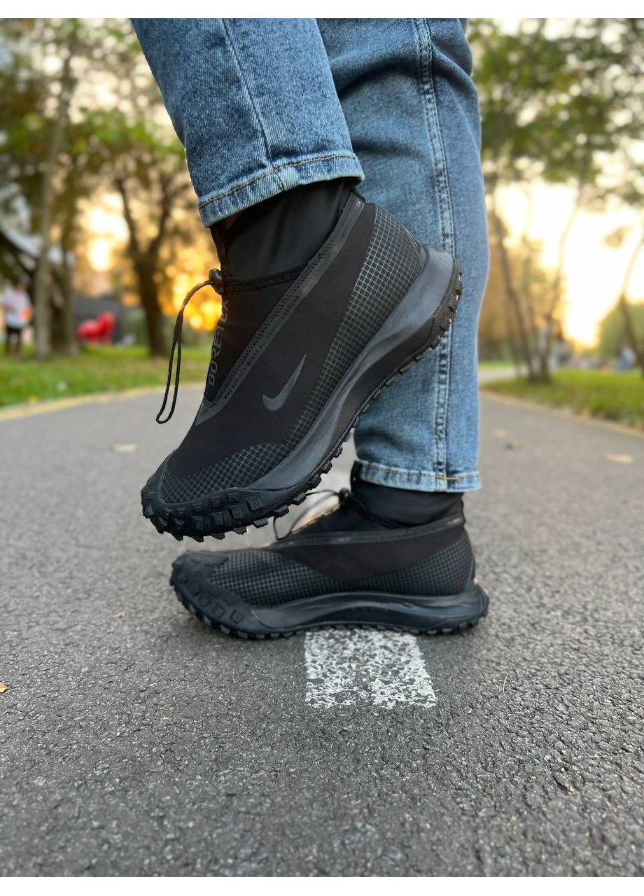 Черные демисезонные кроссовки мужские nike acg mountain fly gore-tex all black найк асж маунс флай No Brand