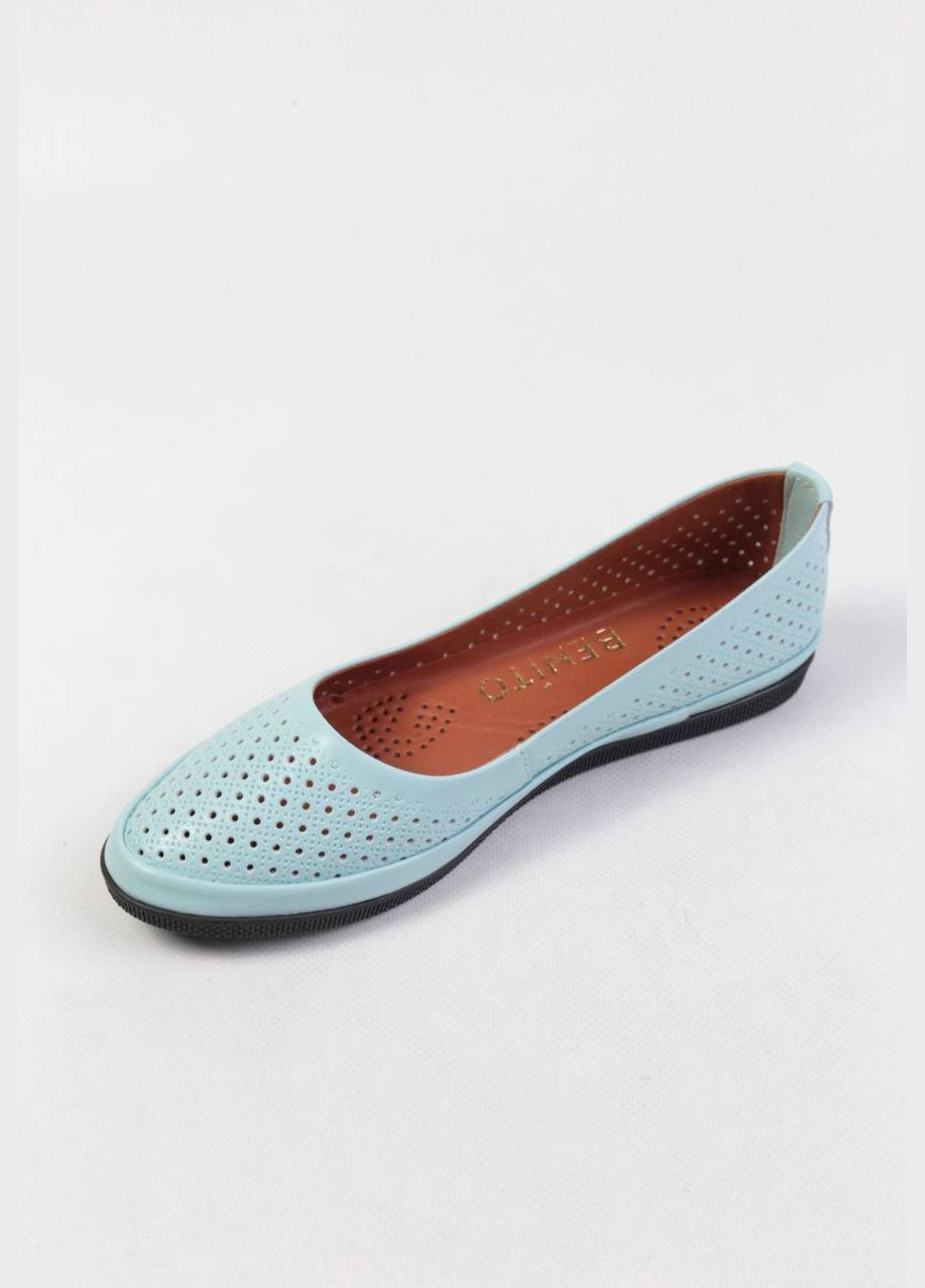 Женские балетки Benito | голубые однотонные натуральная кожа (322186386)