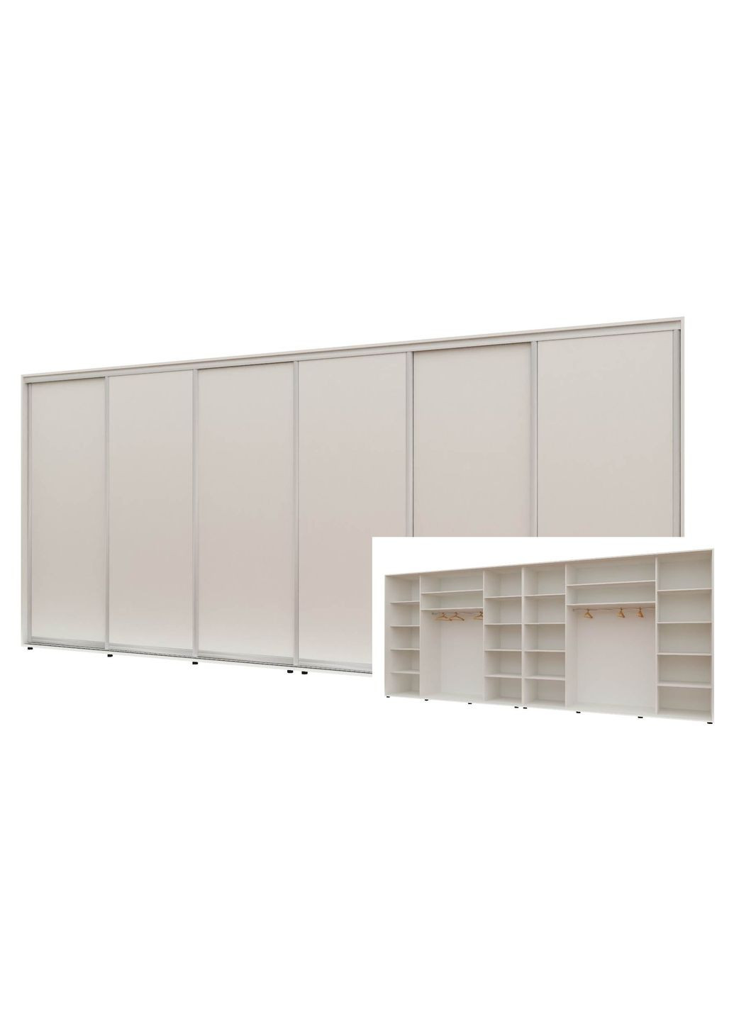 Шкаф-купе шестидверный Комфорт Мебель 520*60*210 см Белый 6 дверей ДСП Макси Комфорт Меблі (360434867)