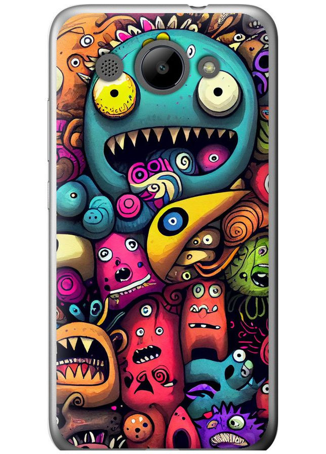 Силиконовый чехол 'Cмешные монстры' для Endorphone Huawei Y3 2017 (304424102)