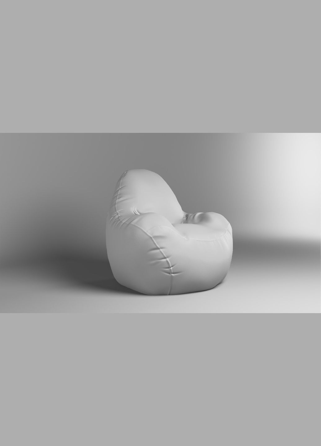 Крісло - мішок Relax 100 см Екошкіра Zeus Delux Silver SkyPuff (339871801)