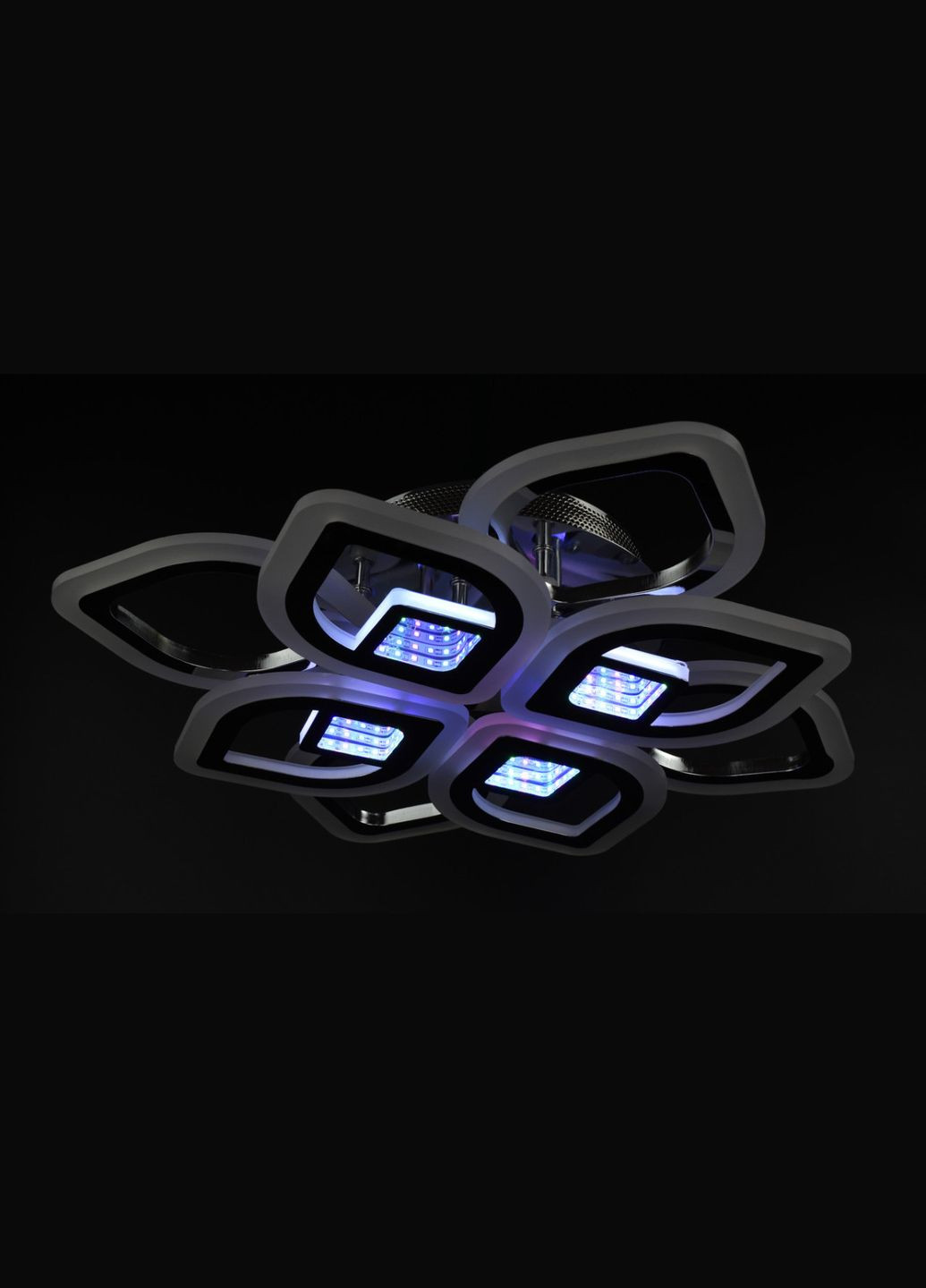 Люстра светодиодная потолочная LED светильник для квартиры на потолок лэд с пультом 26065 Хром 10х44х44 см. Sunnysky (364497364)