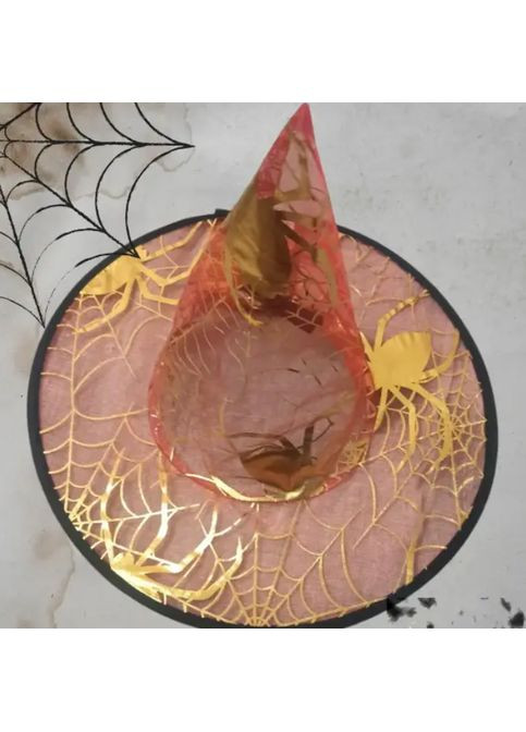 Капелюх Хелловін з павуками та павутинням one size червоно-золотистий Jannet Капелюх (360920677)