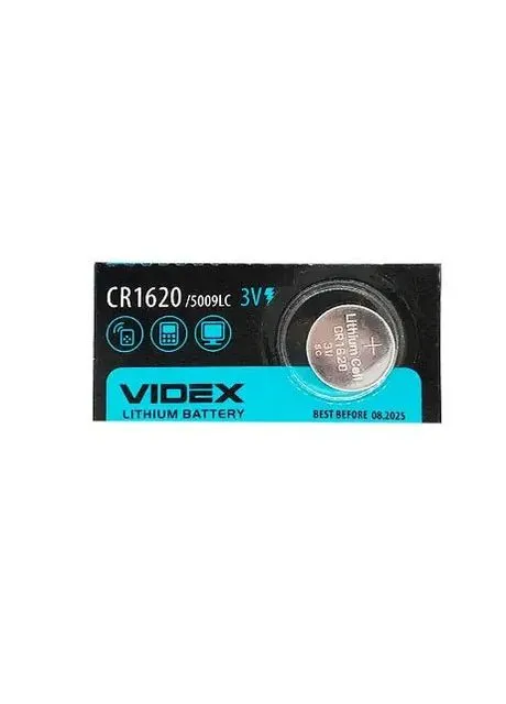 Батарейки літієва CR1620/5009LC 3V 5 шт. 64036 Videx (392281551)