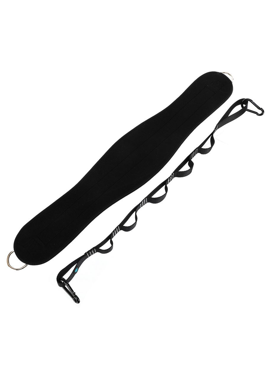 Пояс атлетический для обременения композитная кожа со стропой и карабином спинка 19см LP8098 (PU, полиэстер, EVA, LiveUp (361439925)