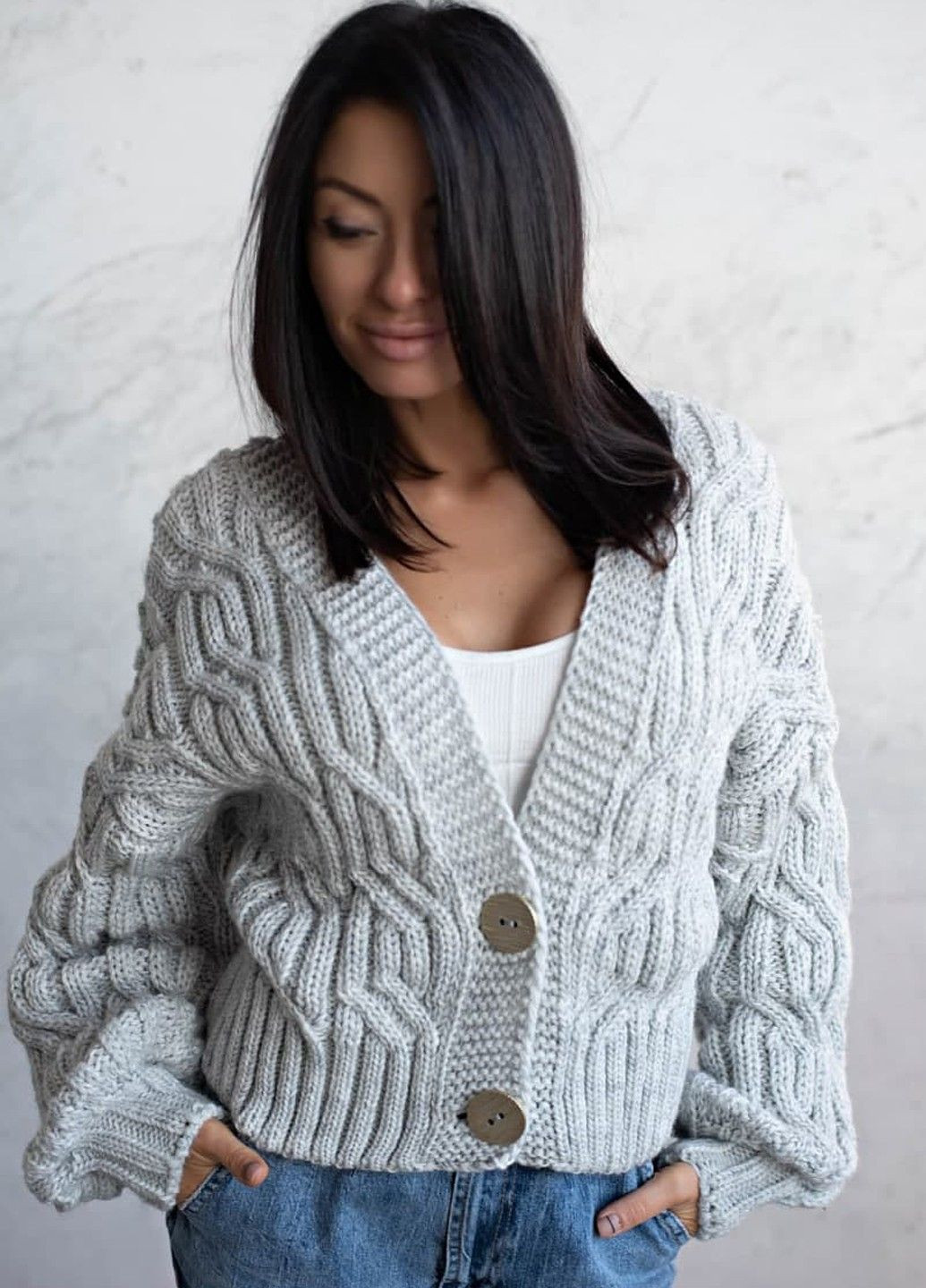 Серый демисезонный кардиган Anika