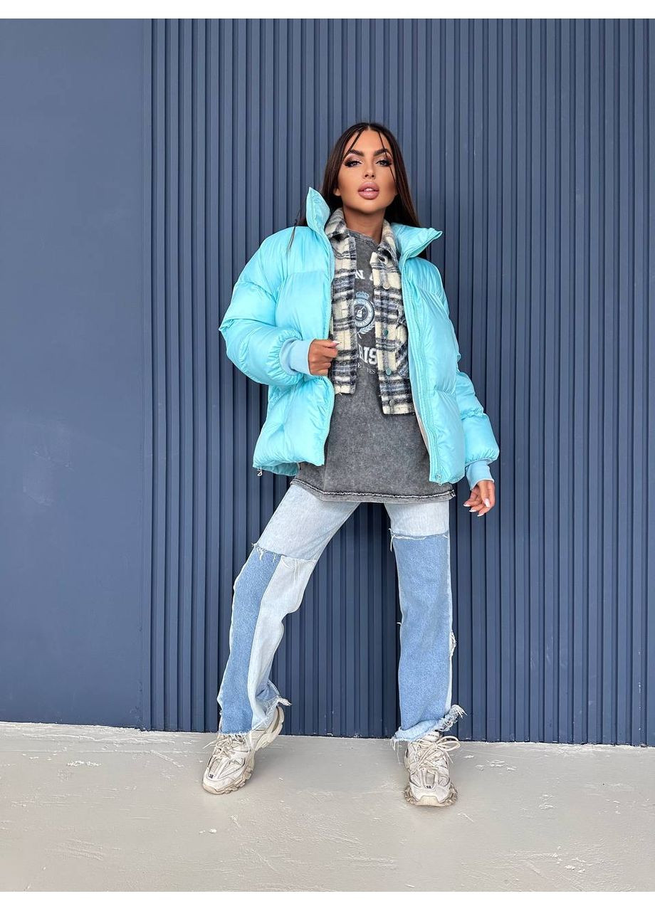 Блакитний демісезонний Пуховик No Brand