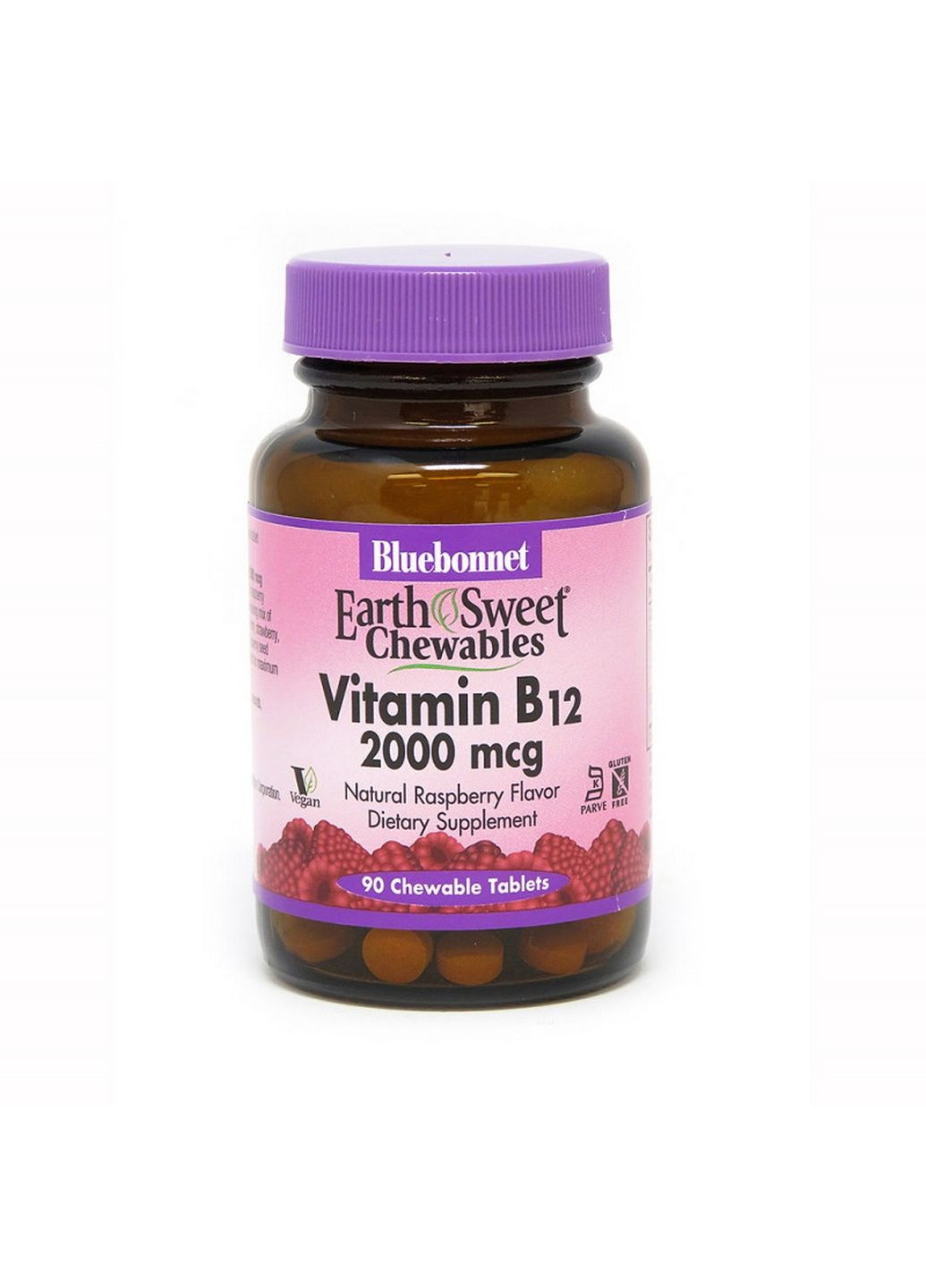 Витамины и минералы Bluebonnet Earth Sweet Chewables Vitamin В12 2000 mcg, 90 жевательных таблеток Bluebonnet Nutrition (293482341)