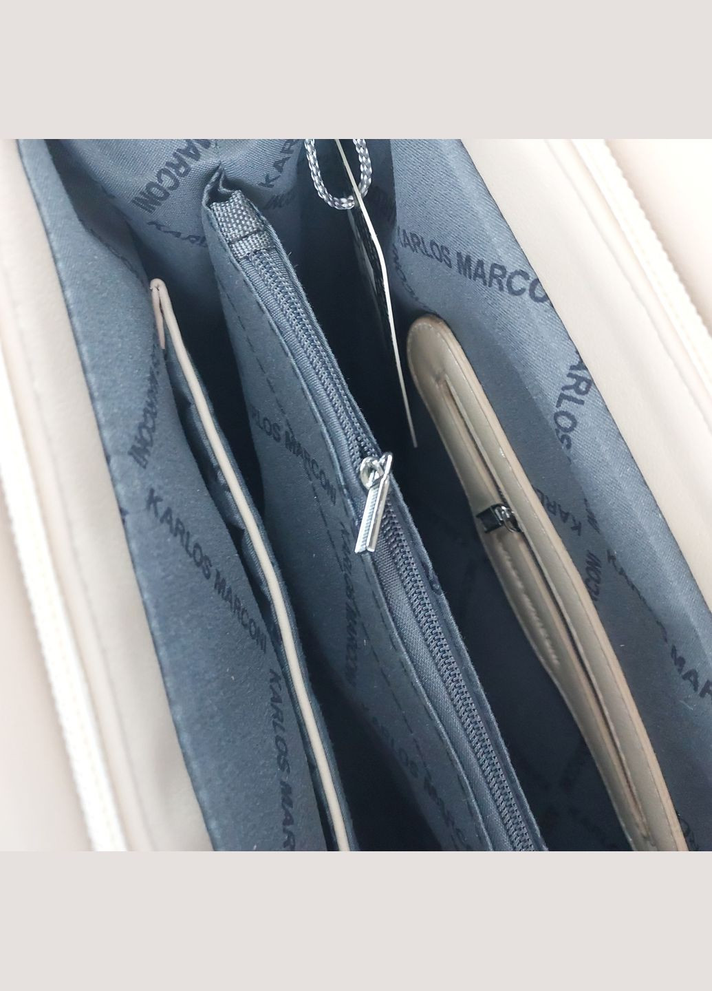 Сумка женская с двумя короткими ручками и ремешком белая Karlos Marconi (339079328)