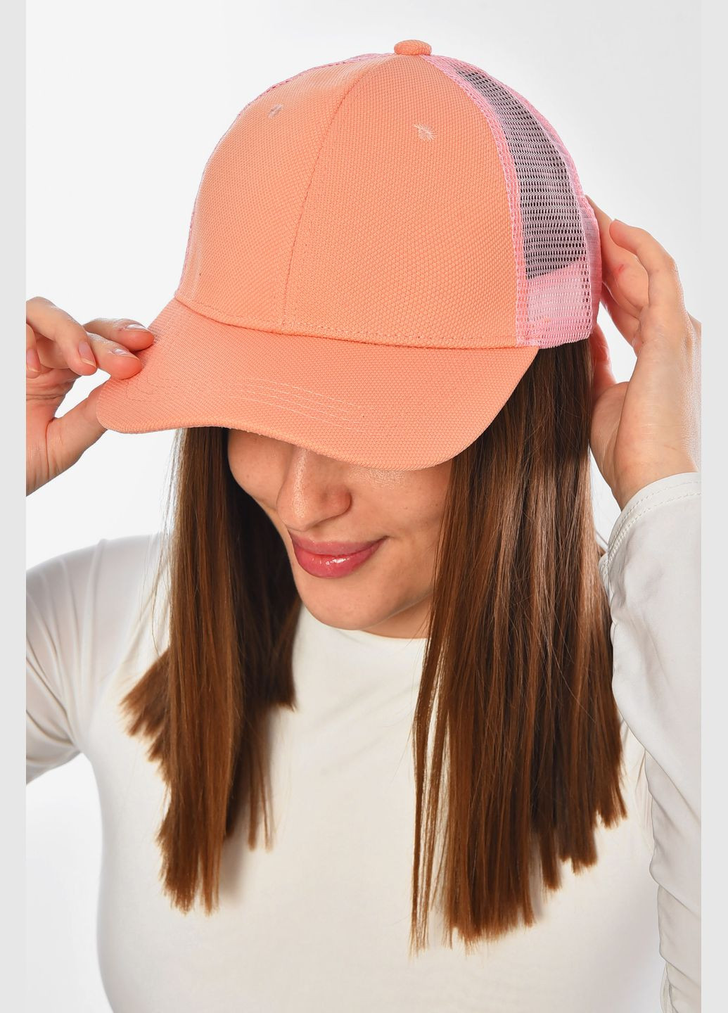 Кепка жіноча персикового кольору Let's Shop (331600769)