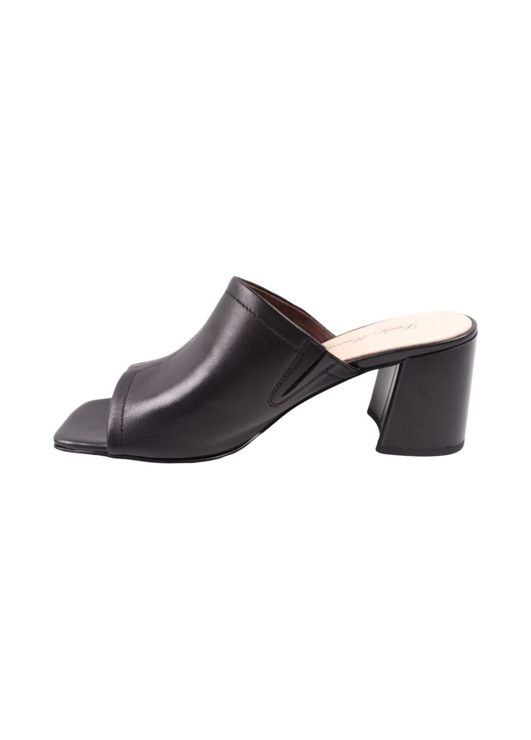 Черные шлепанцы женские черные натуральная кожа Lady Marcia