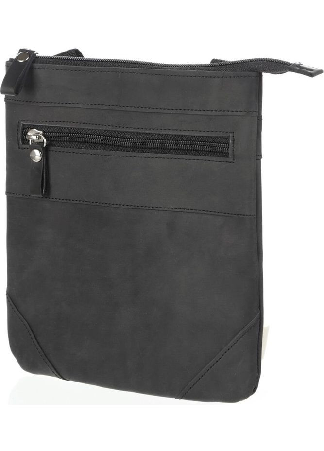 Шкіряна сумка крос боді чоловіча месенджер через плече чорна 11024 Shvigel (329195225)