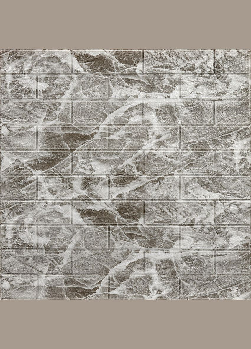 Декоративная 3D панель самоклеющаяся под кирпич Черный мрамор 700х770х5мм (061-5) SW-00000036 No Brand (328578822)