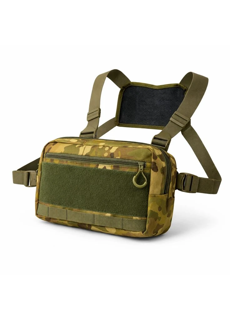 Тактична нагрудна сумка Multicam Cordura 1000D з MOLLE та патч-панеллю, 5 кишень, 30×20×8 см No Brand (396535017)