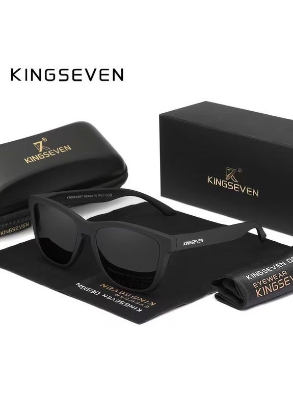 Мужские поляризационные солнцезащитные очки 759 Black Gray KINGSEVEN (369465026)