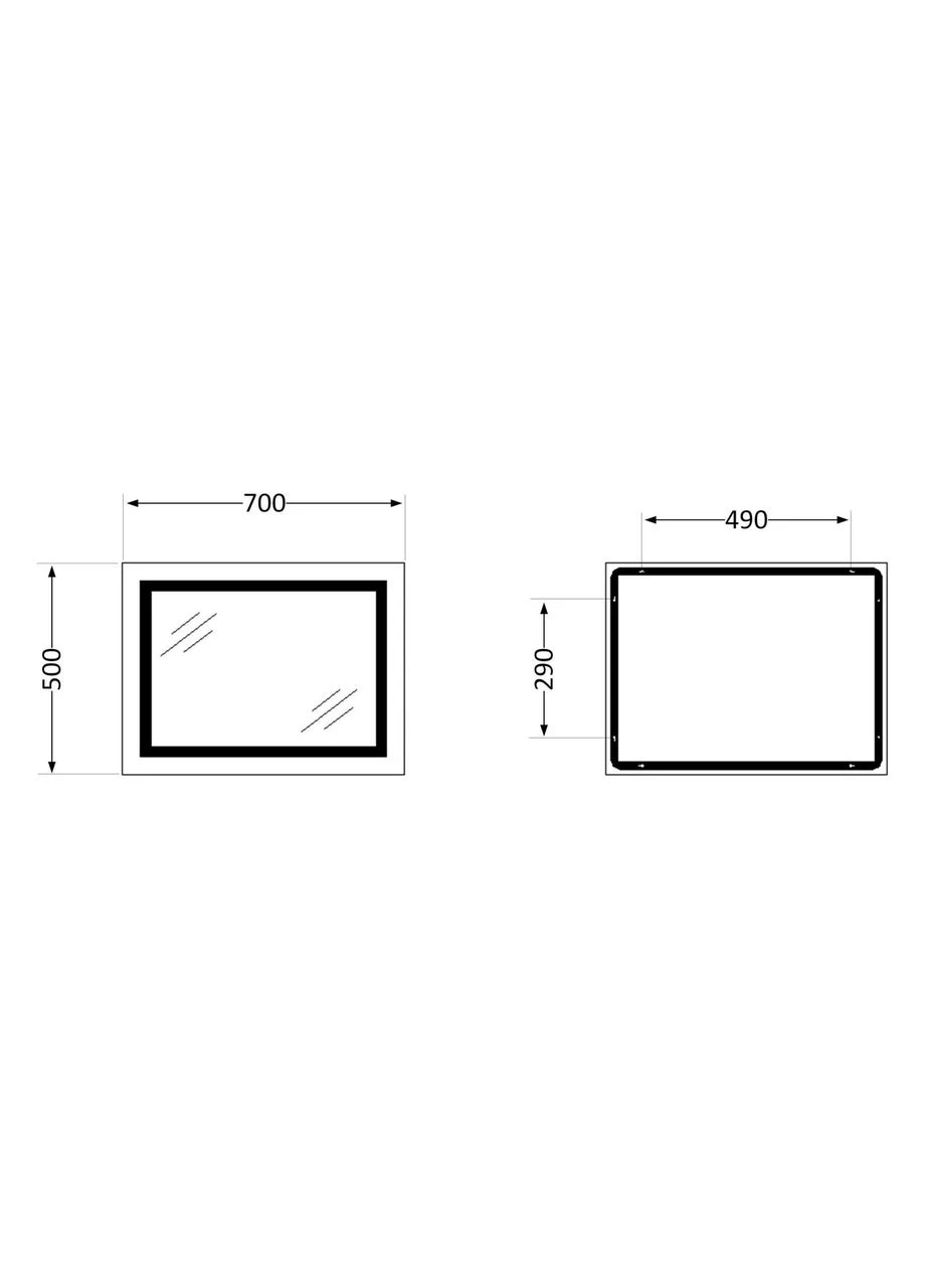 Зеркало Cardinal (CA1) 700х500 с LED-подсветкой Touch, с антизапотеванием, с диммером, цветовая темп. (3000-6500K) Qtap (395932998)