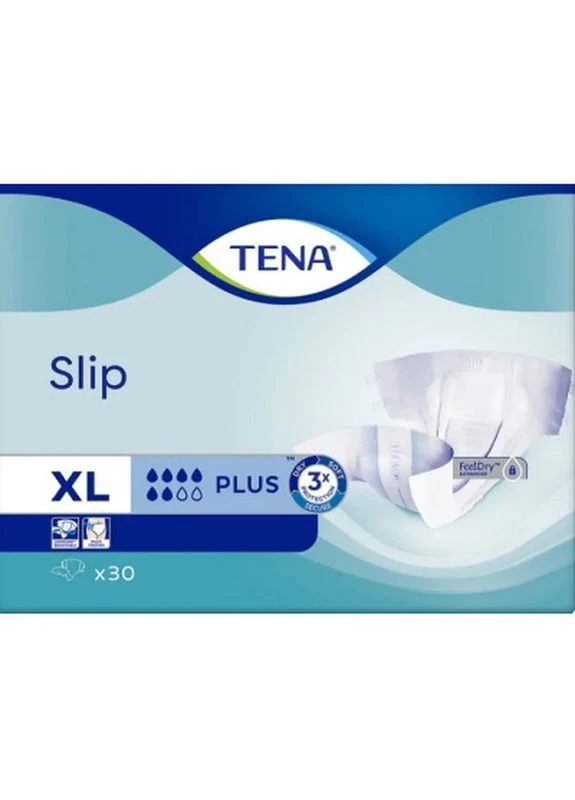 Подгузники для взрослых Slip Plus XL 30 шт 120-160 см 6 капель (8699114504539) Tena (397454916)