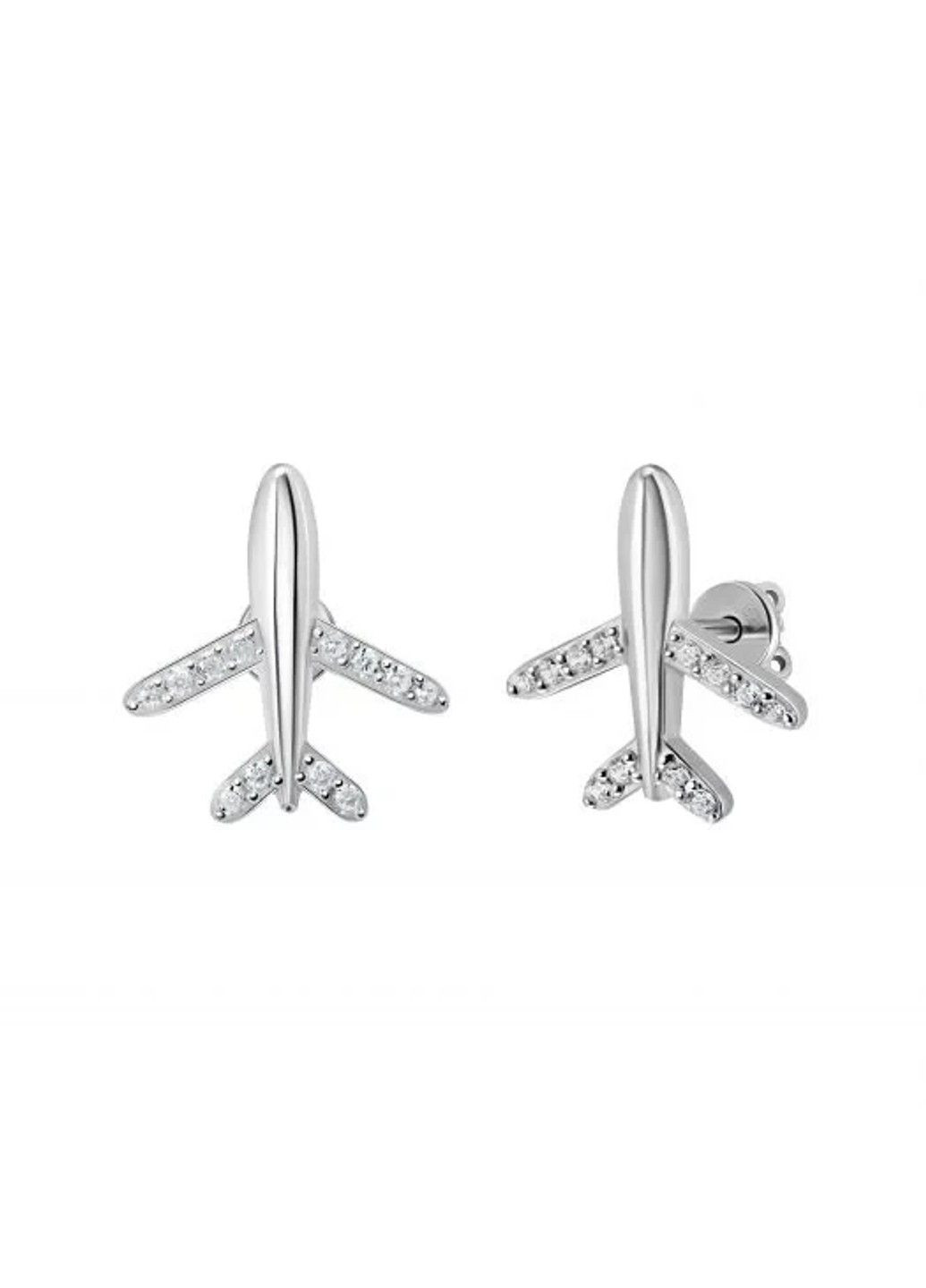 Срібні сережки пусетні Літачки UMAX (290049646)