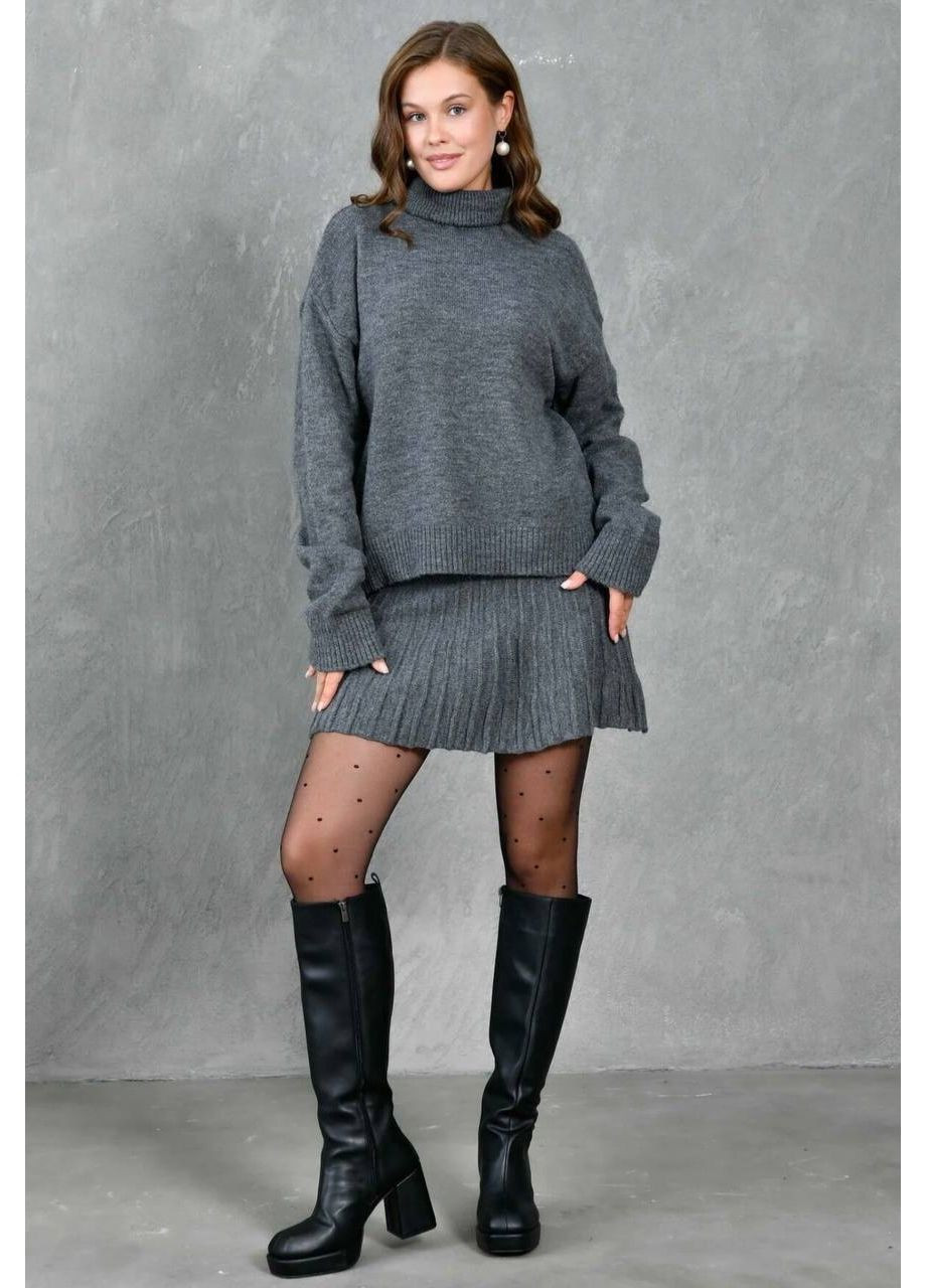 Стильний турецький костюм (светр оверсайз + спідниця-трапеція) ✨ ЗАМІР В ОПИСІ Vione (370285261)